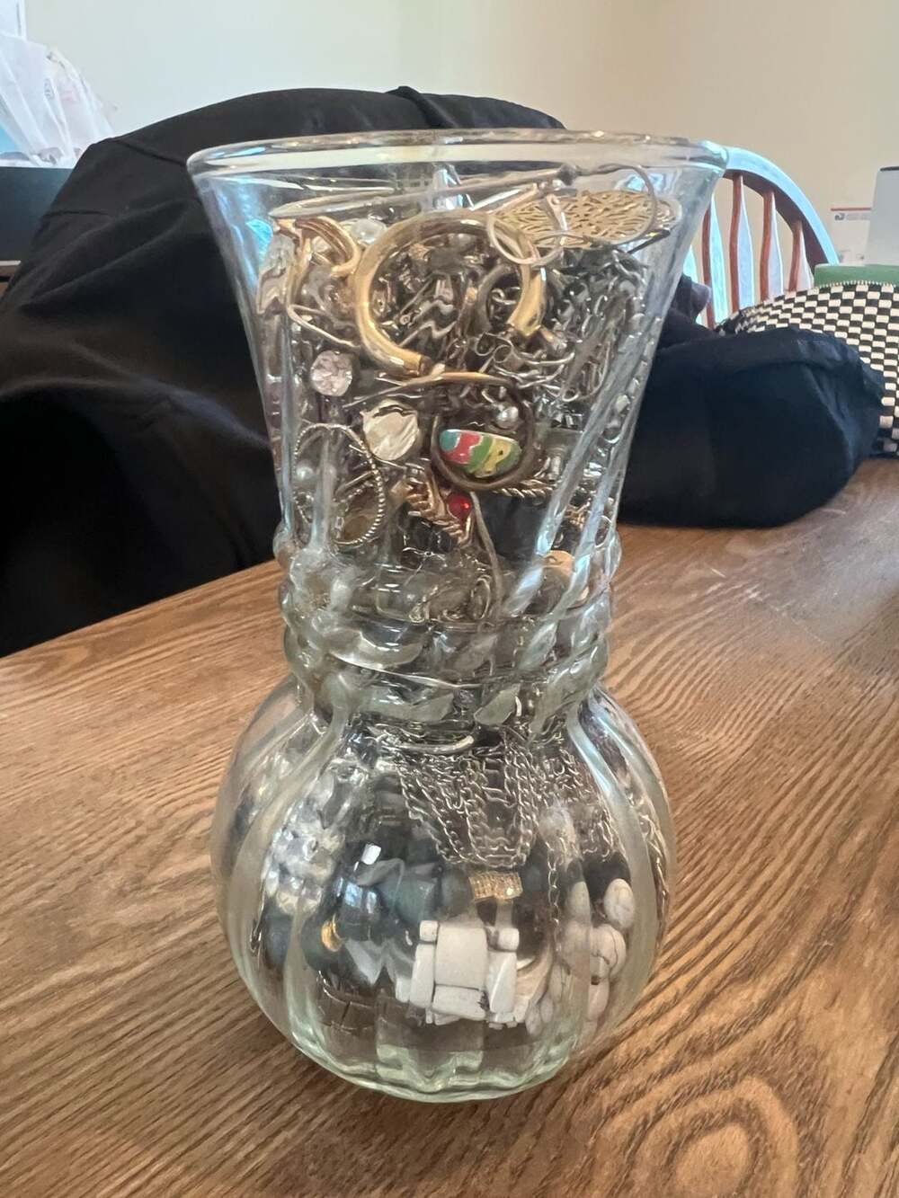 Jewelry Lot in Clear Glass Vase - Silpada, Premier Design, Helzberg, Costume